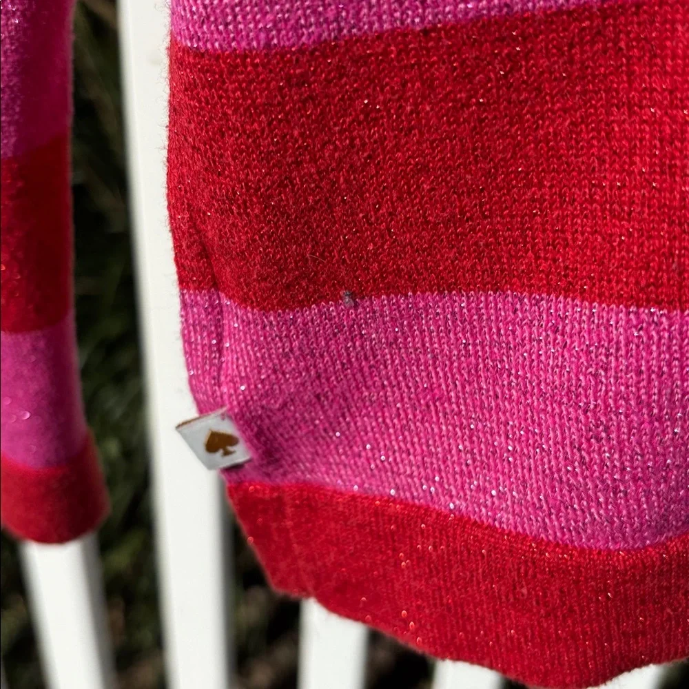 Kate Spade Red Pink Sparkle Sweater Size 14 Freshly Dry Cleaned